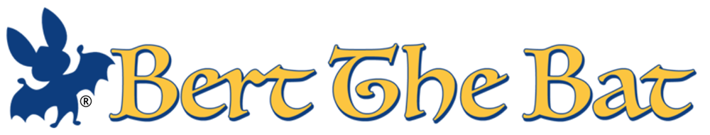 Bert the Bat Logo Bert the Bat logo and trade mark. Blue bat silohette and yellow text