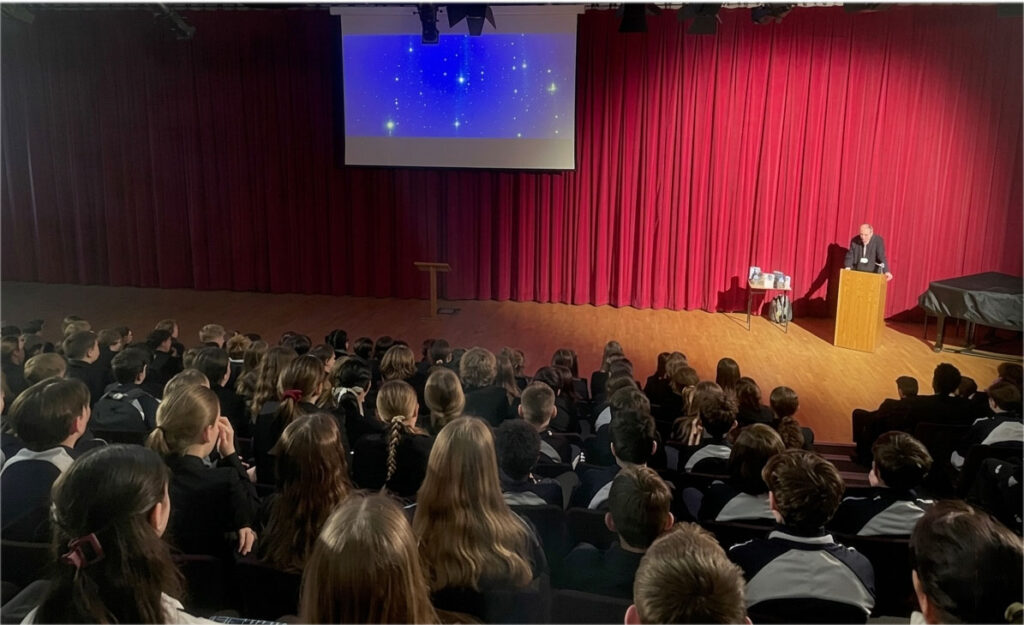 Rother college, 220 children leaning in for a twenty minute reading of Bert the Bat.